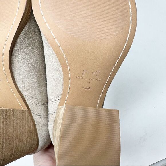 Marc Fisher Oshay Suede Pointed Ankle Booties 11 Grey - Picture 6 of 8